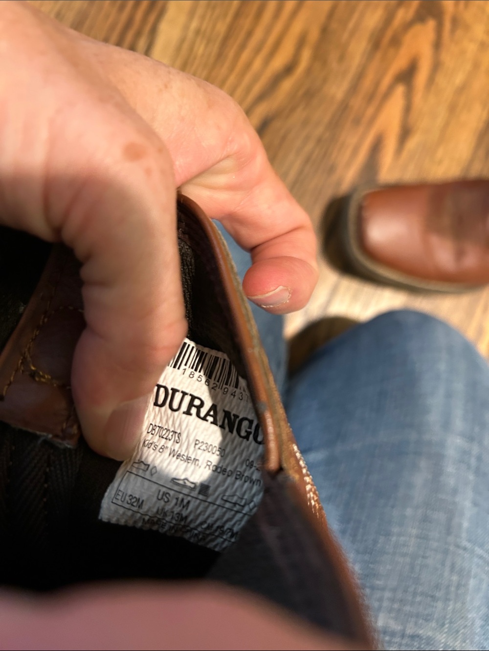 Durango Brown Kids Cowboy Boots - Picture 3 of 3